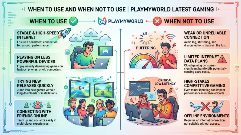 🕓 When to Use and When Not to Use PlayMyWorld Latest Gaming