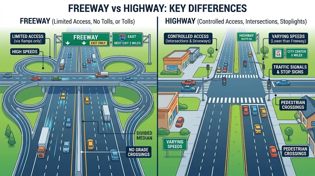 Freeway vs Highway