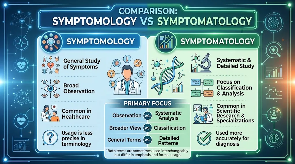 Symptomology vs Symptomatology