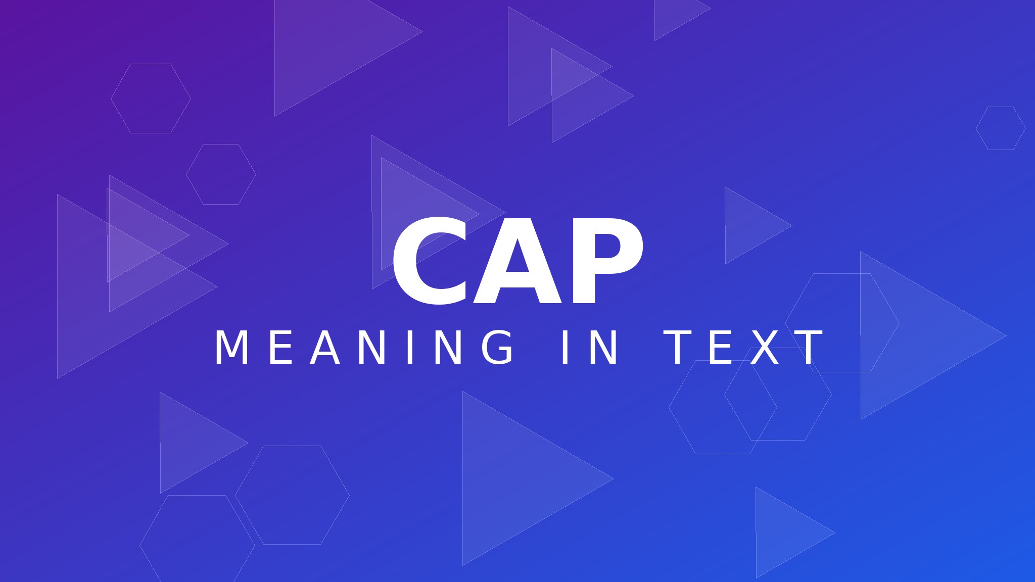 cap meaning in text